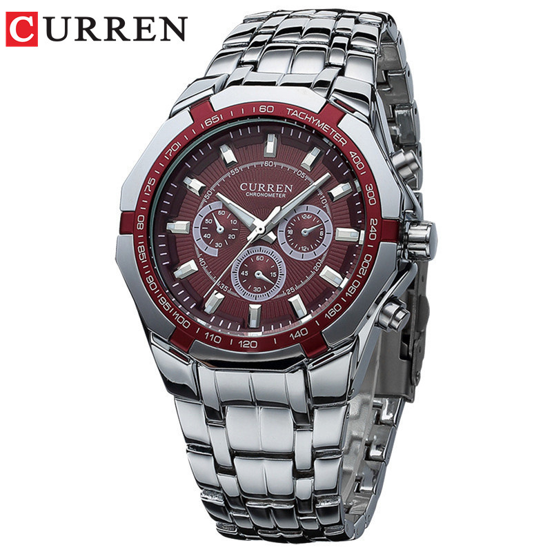 Curren Men's Stainless Steel Waterproof (Red 4.4cm Dial) - CUR118 - Image 4